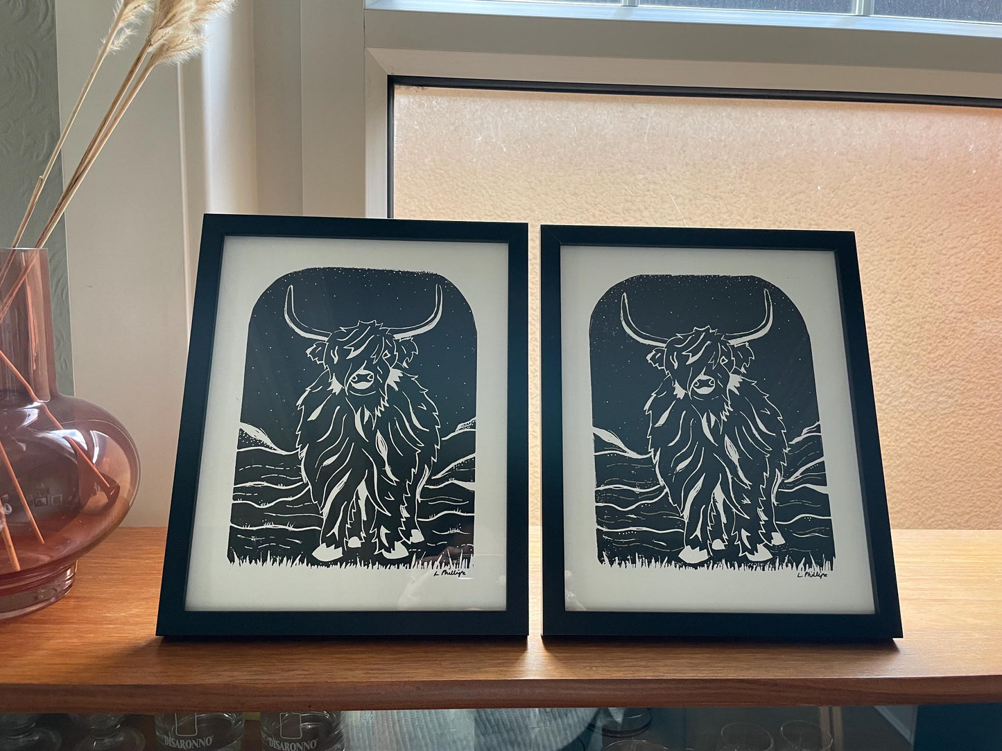 Highland Cow Lino Print