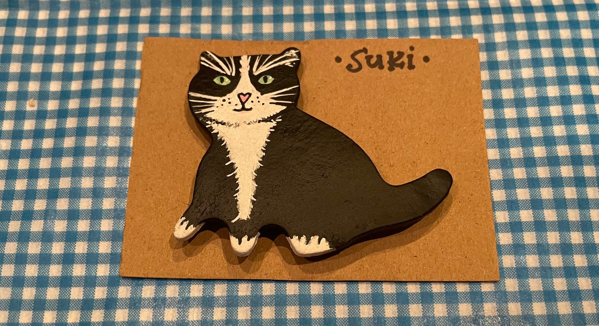 Custom Cat Magnet – Handmade Personalised Pet Gift – Pet Memorial – Cat Portrait – Unique Cat Lover Gift
