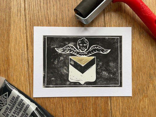 Port Pics: Newport Cherub Lino Print (Stone Roses)