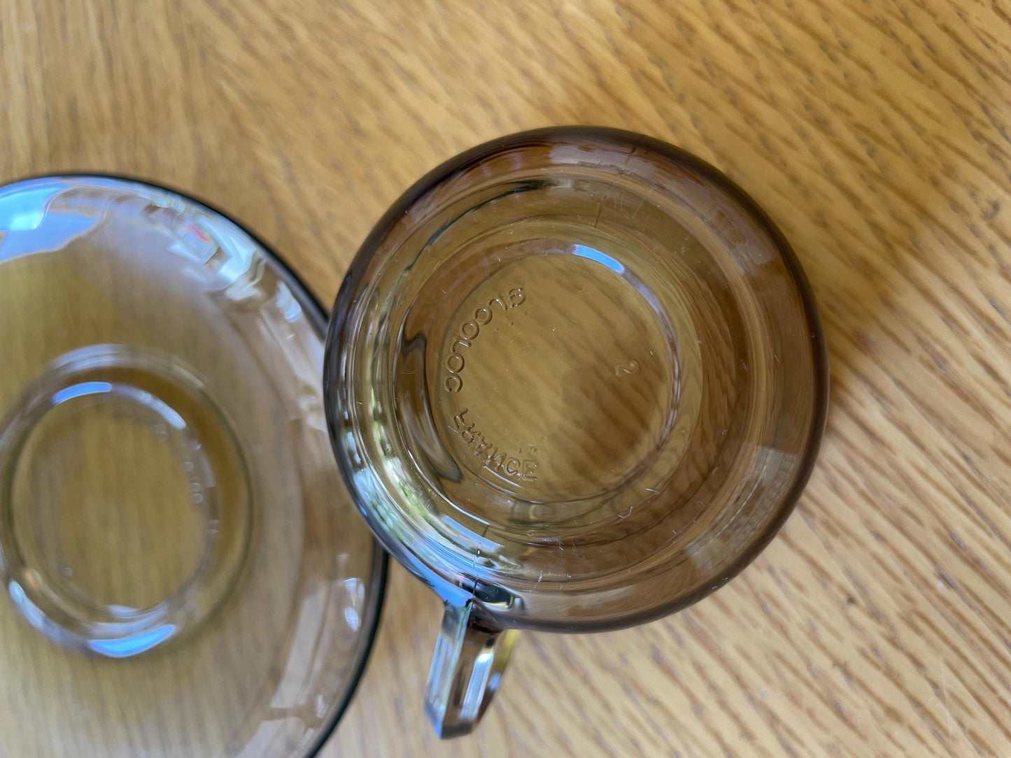 4 smoked glass espresso and saucer set