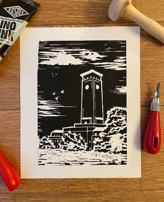 Newport Civic Centre Lino Print - ‘Port Pics’