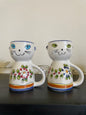 Pair of Vintage Secla Cat Egg Cups