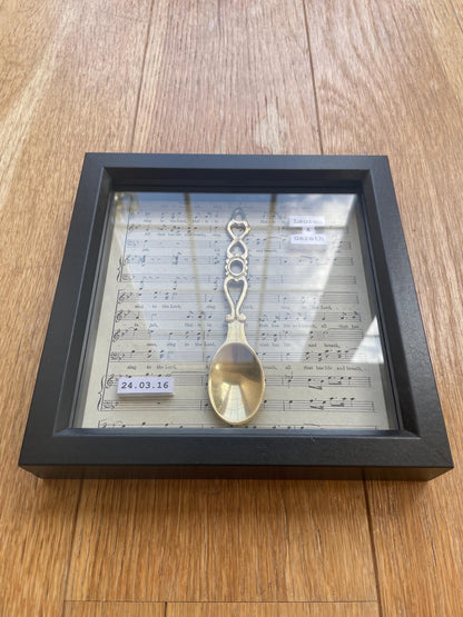 Bespoke framed Welsh love spoon wedding and anniversary gift
