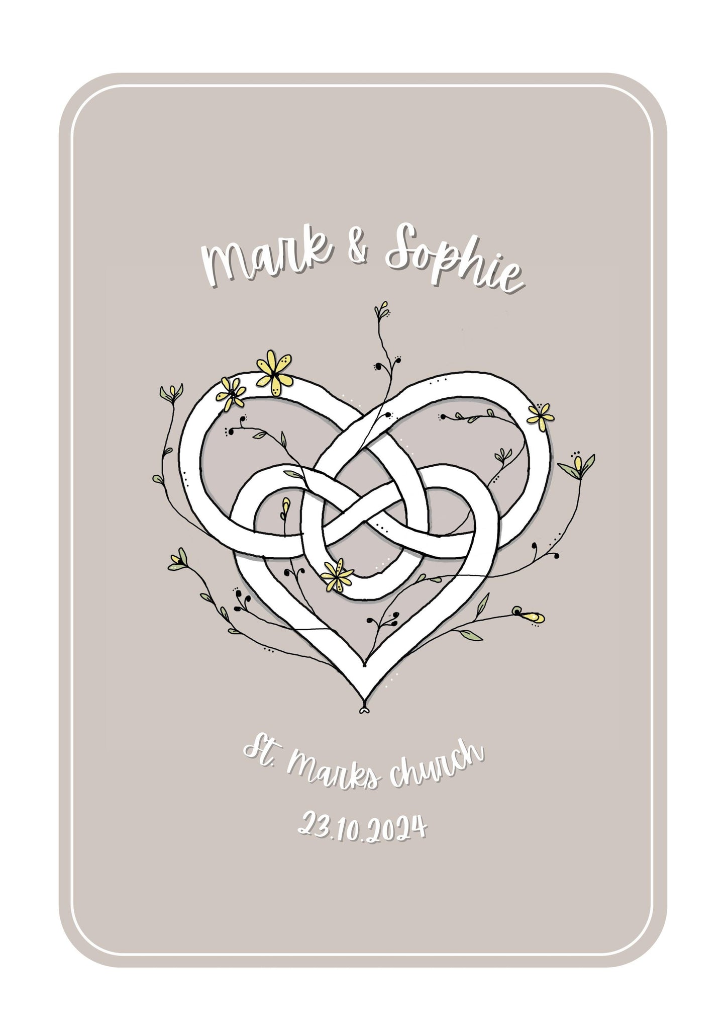 Celtic love knot illustration print - wedding, anniversary, keep sake gift.