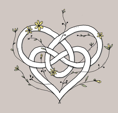 Celtic love knot illustration print - wedding, anniversary, keep sake gift.
