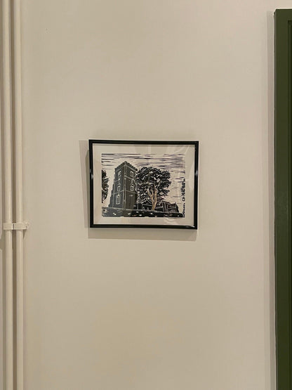 Newport St Woolos Cathedral original art Lino print