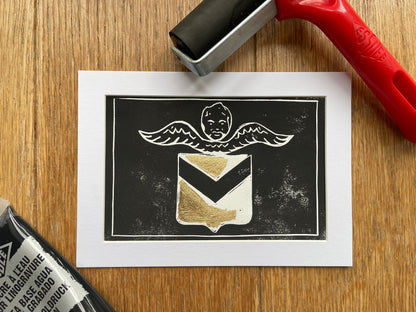 Port Pics: Newport Cherub Lino Print (Stone Roses)