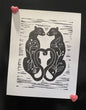 Love Cats handmade print. Perfect wedding gift  with personalisation.